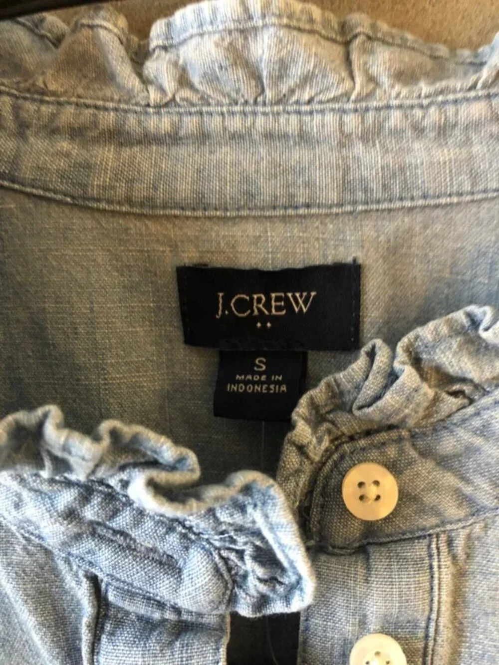 J Crew Ruffle Neck blouse Small - Picture 5 of 7